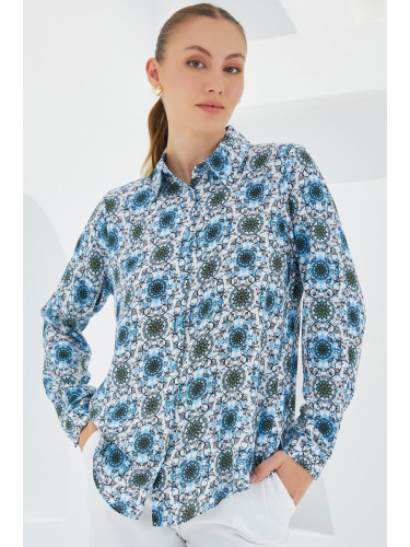 Bigdart 3721 Graphic Patterned Shirt - Turquoise