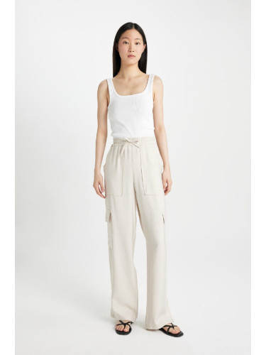 DEFACTO Wide Leg Pocket High Waist Wide Leg Long Length Trousers