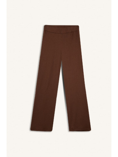 DEFACTO Wide Leg Wide Leg Elastic Waist Crinkle Trousers