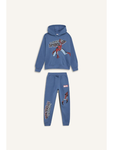 DEFACTO Boy 2-Piece Set Marvel Comics Hooded Sweatshirt Elastic Waist Tracksuit Bottoms