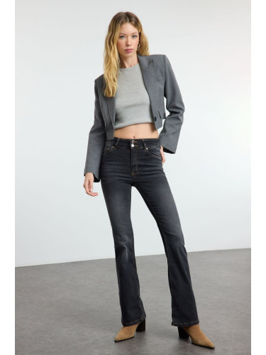 Trendyol Black High Waist Flare Jeans