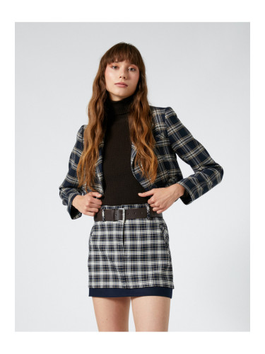 Koton Plaid Mini Skirt with Belt