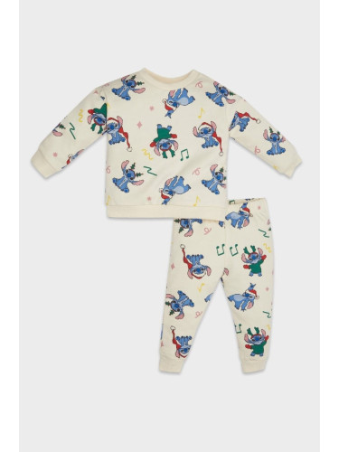 DEFACTO Baby Girl Disney Lilo & Stitch Thin Sweatshirt Tracksuit Bottom 2-Piece Set