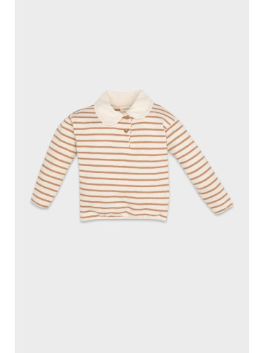 DEFACTO Baby Girl Striped Baby Collar Soft Furry Sweatshirt