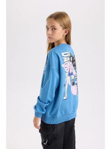 DEFACTO Girl Relax Fit Crew Neck Sweatshirt