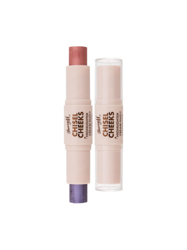 Barry M Chisel Cheeks Highlighter Cream Duo Хайлайтър за жени 6,3 g Нюанс Lilac/Pink