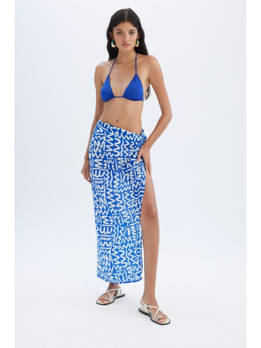 DEFACTO Fall in Love Patterned Slit Beach Skirt