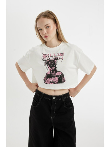 DEFACTO Cool Billie Eilish Oversize Fit Crew Neck Short Sleeve T-Shirt