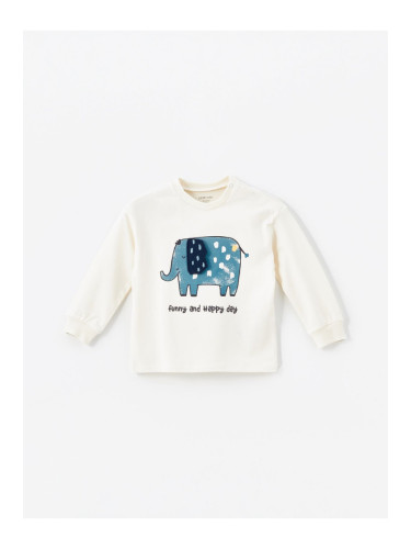 LC Waikiki Crew Neck Long Sleeve Printed Baby Boy T-Shirt