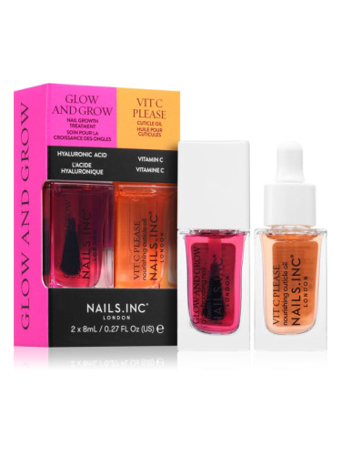 Nails Inc. Glow and Grow & Vit C Please комплект лак за нокти (с подхранващ ефект)