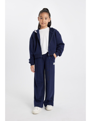 DEFACTO Girls Navy Blue Wide Leg School Sweatpants