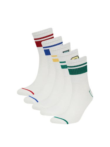 DEFACTO Men's Comfortable Elastic 5-Pack Cotton Ankle Socks