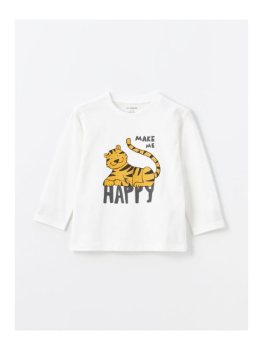 LC Waikiki Crew Neck Long Sleeve Printed Baby Boy T-Shirt