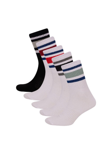 DEFACTO Men's Comfortable Elastic 5-Pack Cotton Ankle Socks