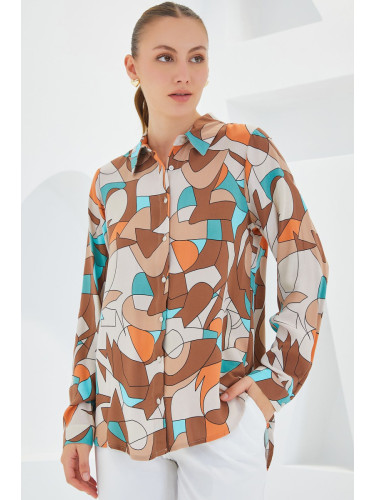 Bigdart 3721 Graphic Patterned Shirt - Milky Coffee