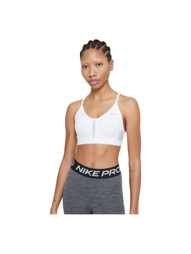 Nike DF INDY V-NECK BRA W Дамско спортно бюстие, бяло, размер