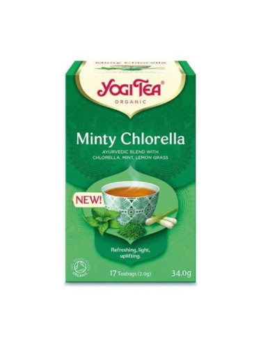 Yogi Tea Био Аюрведичен Чай с Мента и Хлорела, 17 пакетчета