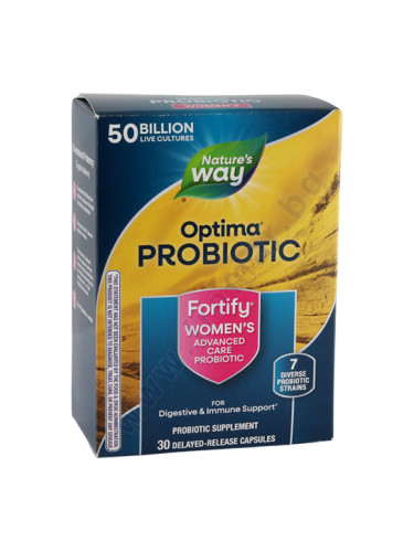 ФОРТИФАЙ ОПТИМА ПРОБИОТИК ЗА ЖЕНИ 50 МЛРД. АКТИВНИ ПРОБИОТИЦИ 7 ЩАМА капсули * 30 NATURE'S WAY