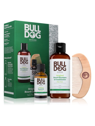 Bulldog Original Beard Care Kit подаръчен комплект за мъже Peach Wood 10,4 cm