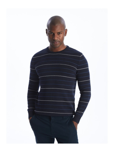 LC Waikiki Men's Crew Neck Striped Long Sleeve Knitwear Sweater