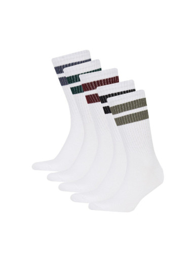 DEFACTO Men's Comfortable Elastic 5-Pack Cotton Long Socks