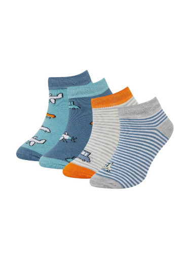 DEFACTO Baby Boy Non-Slip Sole 4-Pack Cotton Booties Socks