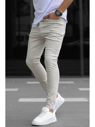 Madmext Men's Light Beige Canvas Slim Fit Trousers