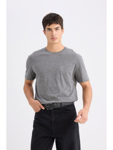 DEFACTO New Regular Fit Crew Neck Basic Plain Short Sleeve T-Shirt