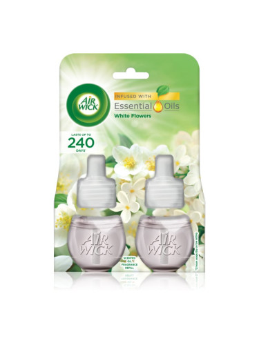 Air Wick White Flowers Duo пълнител за електрически дифузер 2x19 мл.