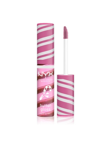 NYX Professional Makeup Holiday Butter Gloss блясък за устни цвят 01 Peppermint Swirl 8 мл.