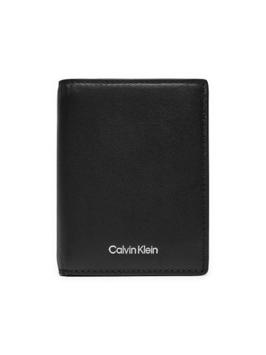 Голям мъжки портфейл Calvin Klein Ck Sleek Bifold 7cc W/Coin K50K512694 Черен