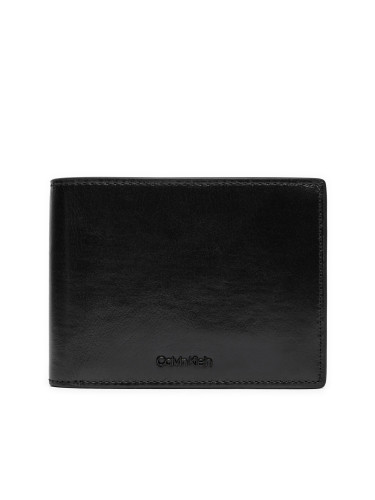 Голям мъжки портфейл Calvin Klein Ck Refined Trifold 10cc W/Coin K50K512699 Черен