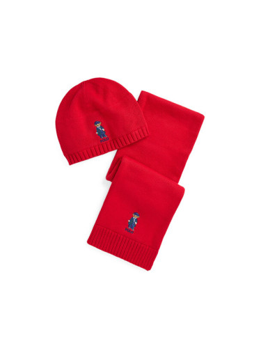 Polo Ralph Lauren Комплект шал и шапка 313951763001 Червен