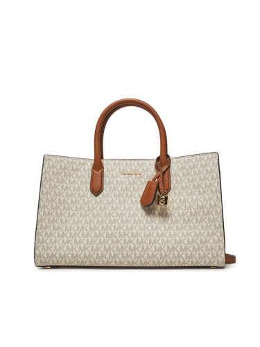 MICHAEL Michael Kors Дамска чанта Scarlett Medium Signature Logo Satchel 30F4GETS2B Сив