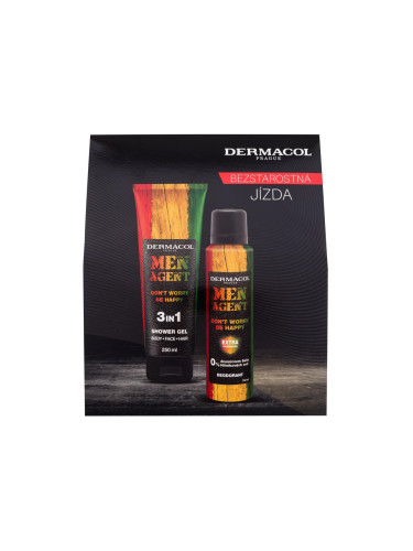 Dermacol Men Agent Don't Worry Be Happy Подаръчен комплект душ гел 250 ml + дезодорант 150 ml