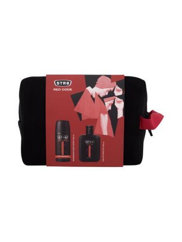 STR8 Red Code Подаръчен комплект EDT 100 ml + дезодорант 150 ml + козметична чанта