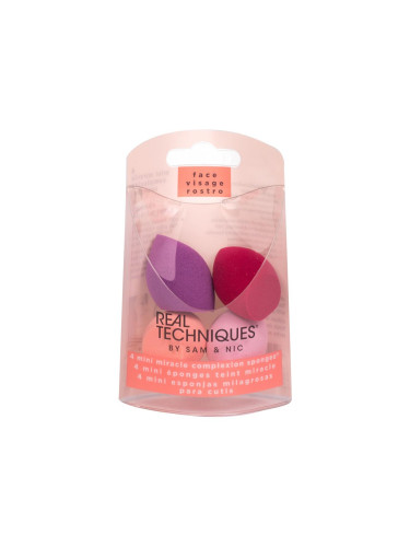 Real Techniques Miracle Complexion Sponge Mini Апликатор за жени 4 бр увредена опаковка