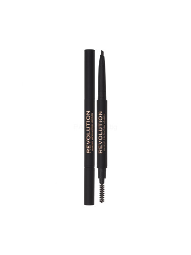 Makeup Revolution London Duo Brow Definer Молив за вежди за жени 0,25 g Нюанс Dark Brown