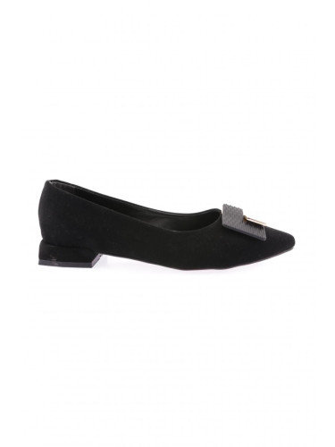 DGN 2801-23y Womens Pointed Toe Square Buckle Flats.