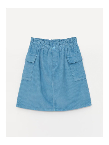 LC Waikiki Basic Corduroy Girl's Skirt with Elastic Waist.