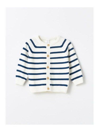 LC Waikiki Lcwk Crew Neck Striped Baby Boy Knitwear Cardigan