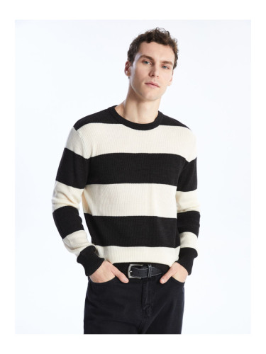 LC Waikiki Crew Neck Long Sleeve Striped Men's Knitwear Sweater