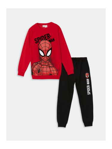 LC Waikiki Crew Neck Spiderman Printed Boy's Tracksuit