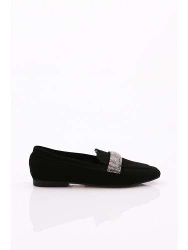 DGN 5000-23y Women's Silver Stone Buckle Ballerinas