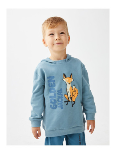 LC Waikiki Hooded Long Sleeve Printed Baby Boy Sweatshirt