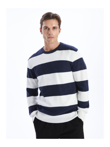 LC Waikiki Crew Neck Long Sleeve Striped Men's Knitwear Sweater