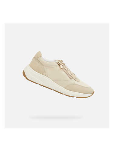 Cream women's sneakers Geox Cristael - Women's