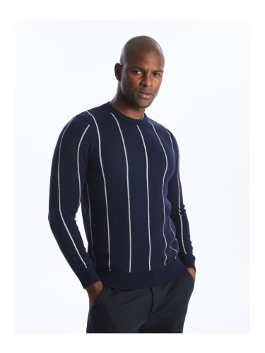 LC Waikiki Crew Neck Long Sleeve Striped Men's Knitwear Sweater -