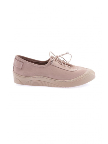 DGN 1031 Women's Lace-Up Casual Shoes Beige Nubuck