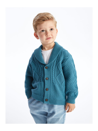 LC Waikiki Shawl Collar Long Sleeve Knitwear Baby Boy Cardigan